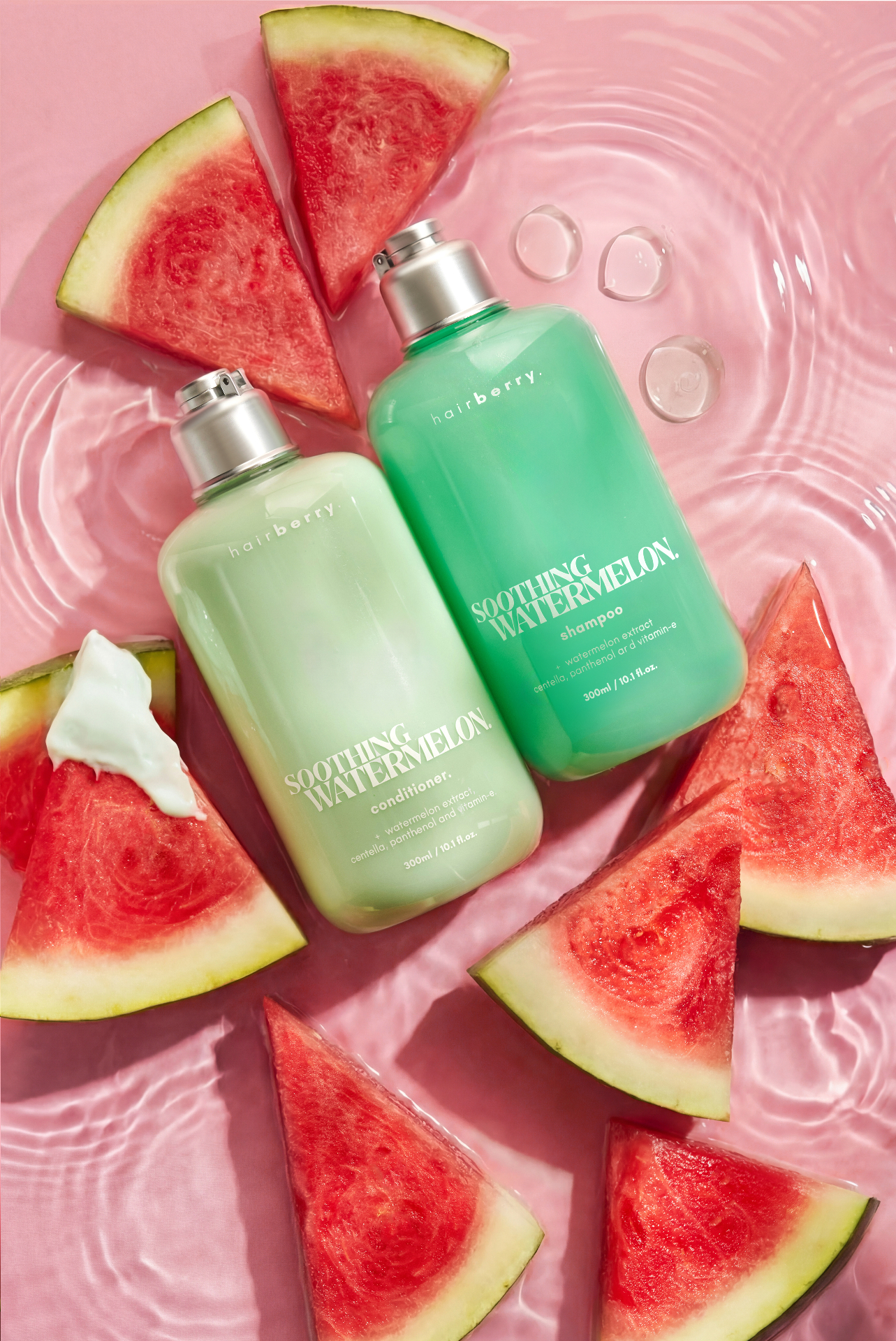 Hairberry shampoo and conditioner pair in pink water